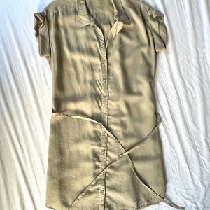 Cloth & Stone light green tunic dress w cloth belt